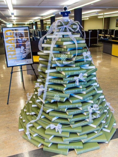 My library's holiday book tree - because, yes, I'm that kind of librarian.